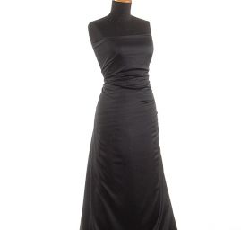 Krep satén pružný jemný temně modrý