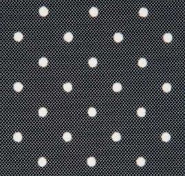 Tyl šatový sametový flock puntík bílý 