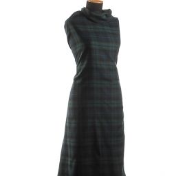 Kostýmová látka viskoza směs kostky zelená/modrá