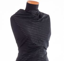 Taft žakár jemný proužek černý