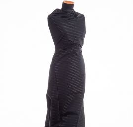 Taft žakár jemný proužek černý