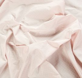 Taft žakár puntíkovaný růžový