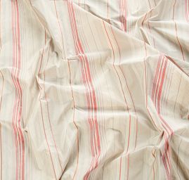 Taft žakár proužky červený/smetanový