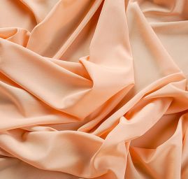 Krepdešín imitace hedvábí meruňkové barvy