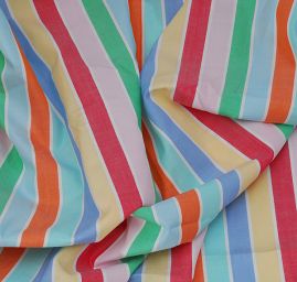 Bavlněná látka proužky pastelové barvy duhy
