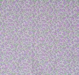 Bavlněná látka tisk kytičkový motiv fialková