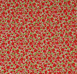 Bavlněná látka tisk kytičkový motiv červená