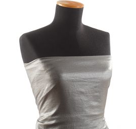 Lamé šatová látka stříbrnošedá tmavá