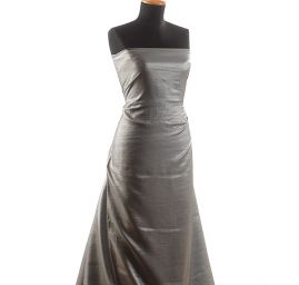 Lamé šatová látka stříbrnošedá tmavá