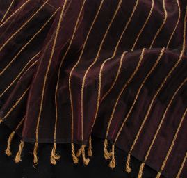 Organza hedvábná jutové proužky temně fialová