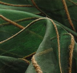 Organza hedvábná jutové proužky lahvově zelená