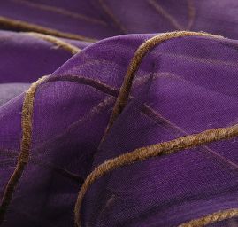 Organza hedvábná jutové proužky fialová