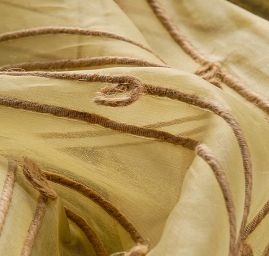 Organza hedvábná jutový proužek pastel žlutá