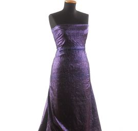 Lamé šatová látka kreš fialová