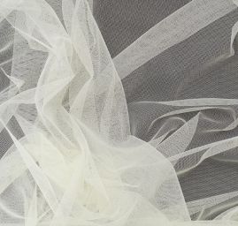 Tyl pružný jemný barvy slonová kosti