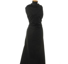 Taft hladký jemný černo-stříbrný