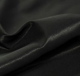 Taft hladký jemný černo-stříbrný