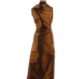 Taft hladký šanžán rezavo-černý