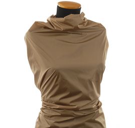 Taft hladký jemný hnědobéžový