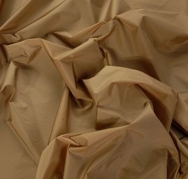 Taft hladký jemný hnědobéžový