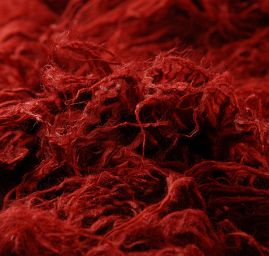 Imitace zvířecí srsti kašmírské kozy červená tmavá