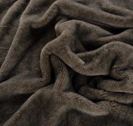 Imitace kožešiny nízký vlas šedohnědá