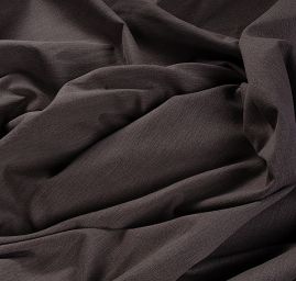 Pevnější bavlněná látka směs matná tm. hnědá