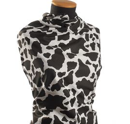 Pevněšjí bavlněná látka zvířecí motiv kráva černá/bílá