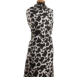 Pevněšjí bavlněná látka zvířecí motiv kráva černá/bílá