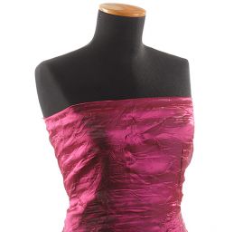 Lamé šatová látka kreš fuchsiová tmavá