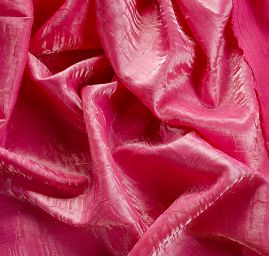 Lamé šatová látka kreš růžová