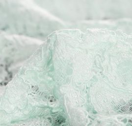 Jemná krajka vzor květy v barvě mint