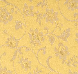 Brokát květinový motiv žlutosmetanový