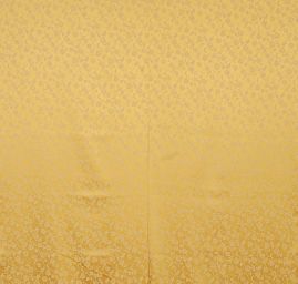 Brokát květinový motiv žlutosmetanový