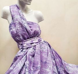 Viskózová látka květinový vzor levandule