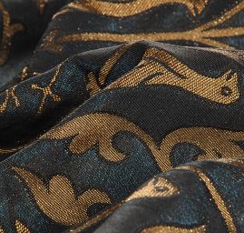 Replika historické látky Arras  tyrkys/zlatý