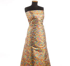 Brokát geometrický motiv béžový