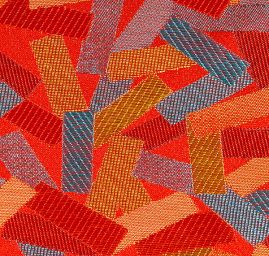 Brokát geometrický motiv červený