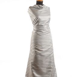 Brokát vzor puntíků bílý