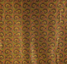 Brokát paisley motiv hnědý