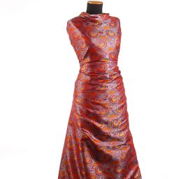 Brokát paisley motiv modrý