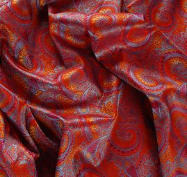 Brokát paisley motiv modrý