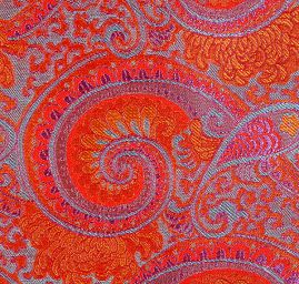 Brokát paisley motiv modrý