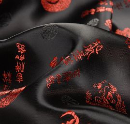 Brokát orientální motiv černý