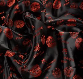 Brokát orientální motiv černý