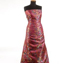 Brokát romantický květinový motiv fialový  II.jakost