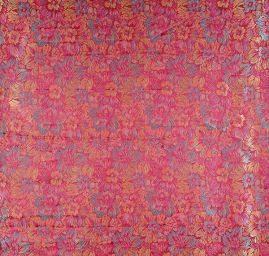 Brokát romantický květinový motiv fialový  II.jakost