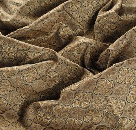 Hedvábný brokát šlechtický tyrkysový/zlatý