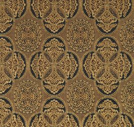 Hedvábný brokát šlechtický tyrkysový/zlatý