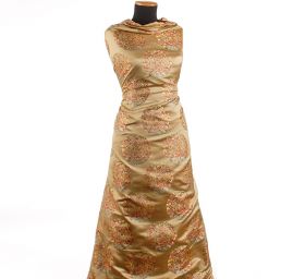 Brokát vzor ornamentu zlatobéžový